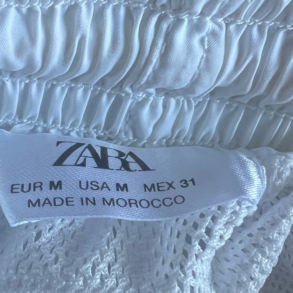 Zara White Athletic Shorts Lightweight Elastic Waist - Picture 4 of 8